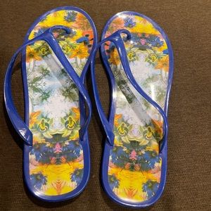 Womens Sandals Floral Blue Pre Owned Sandals Size 9